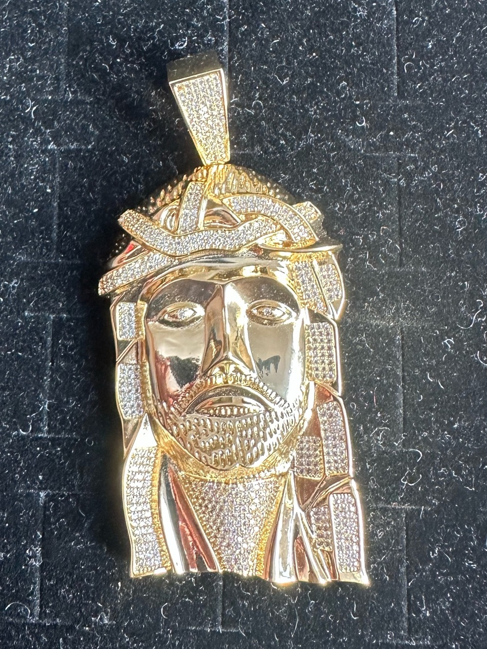 New Gold plated cz Jesus Head Pendant charm
